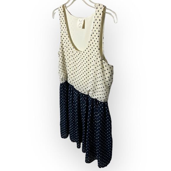 Urban Outfitters Pins and Needles Women's Navy Blue Cream Polka Dot Dress Size L - Picture 8 of 16